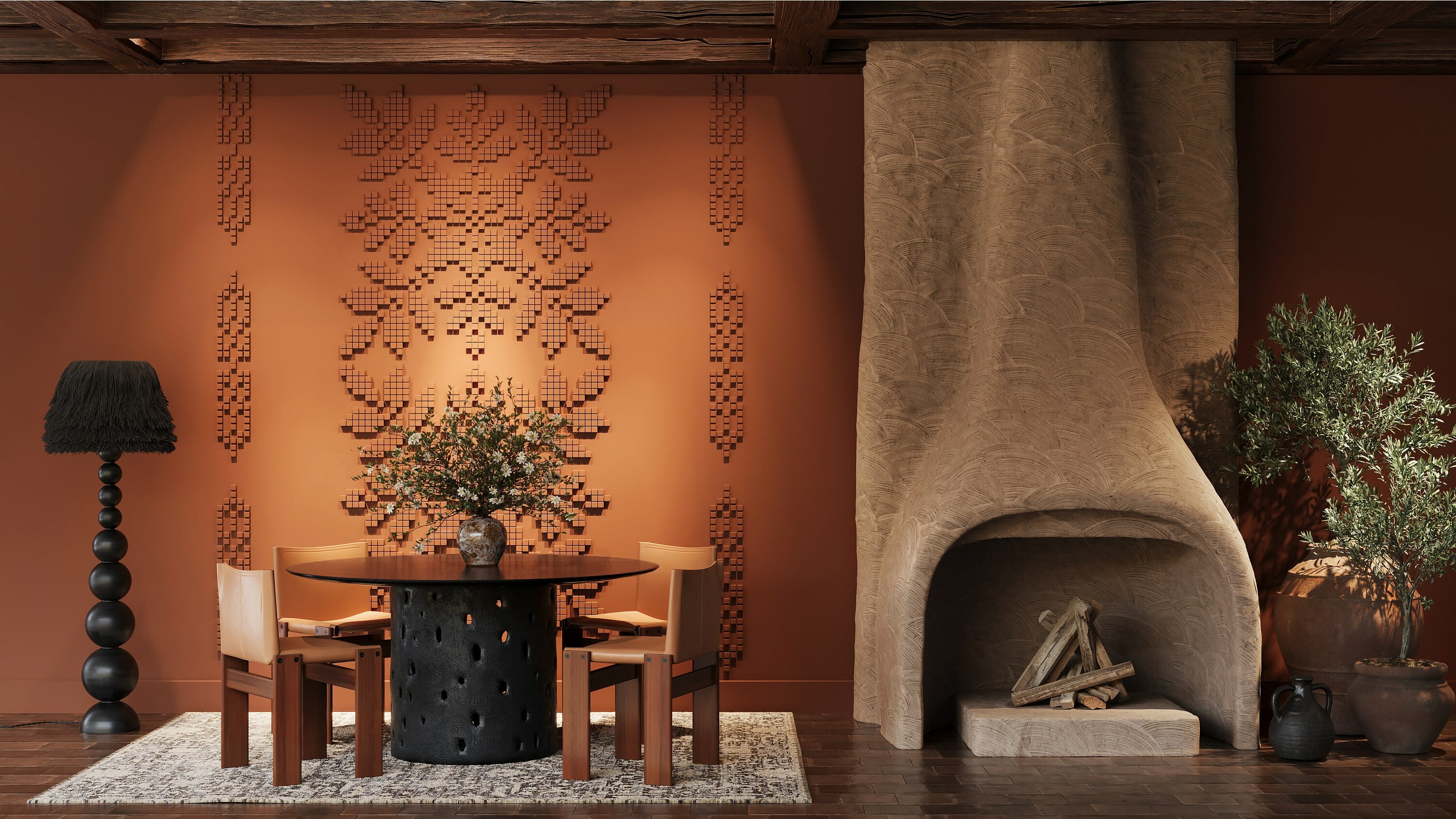 Великий сірий диван у вітальні